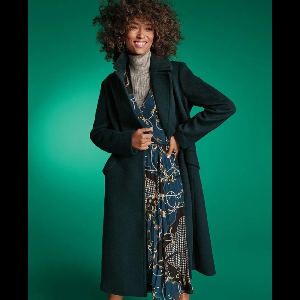 NWOT Ann Taylor Wool Belted Trench Coat XL